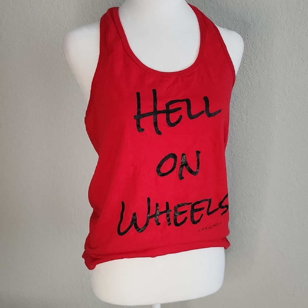 Bella Canvas Vibrant Red Racer Back Tank Top Hell On Wheels Racing